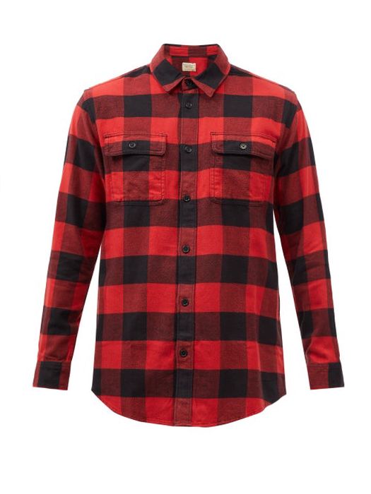 Nudie Jeans - Gabriel Checked Cotton-flannel Shirt - Mens - Black Red