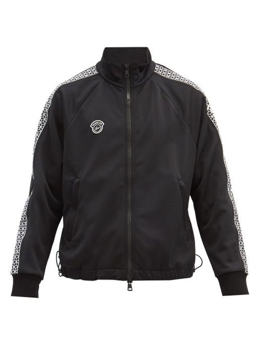 7 Moncler Frgmt Hiroshi Fujiwara - Cube-embroidered Jersey Track Jacket - Mens - Black