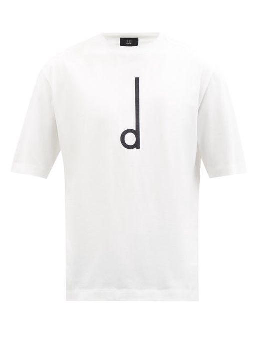 Dunhill - Logo-embroidered Cotton-jersey T-shirt - Mens - White