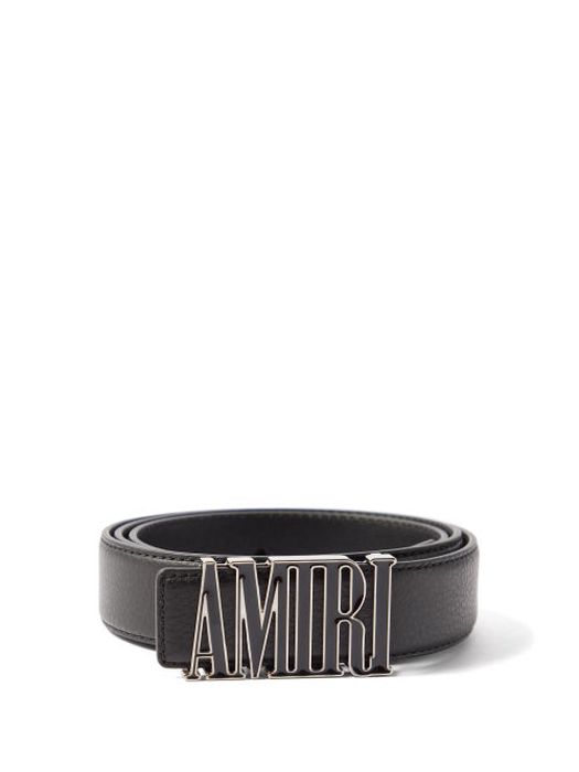 Amiri - Logo-plaque Leather Belt - Mens - Black