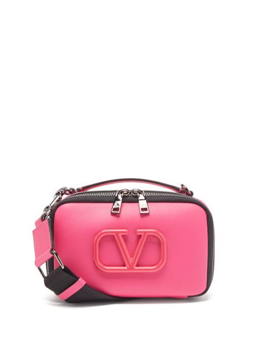 Valentino Garavani - V-logo Leather Cross-body Bag - Mens - Pink