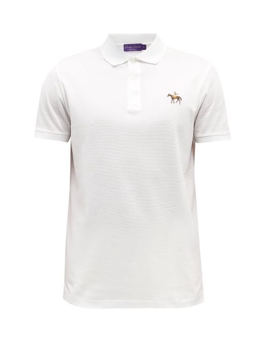 Ralph Lauren Purple Label - Logo-embroidered Cotton-piqué Polo Shirt - Mens - White