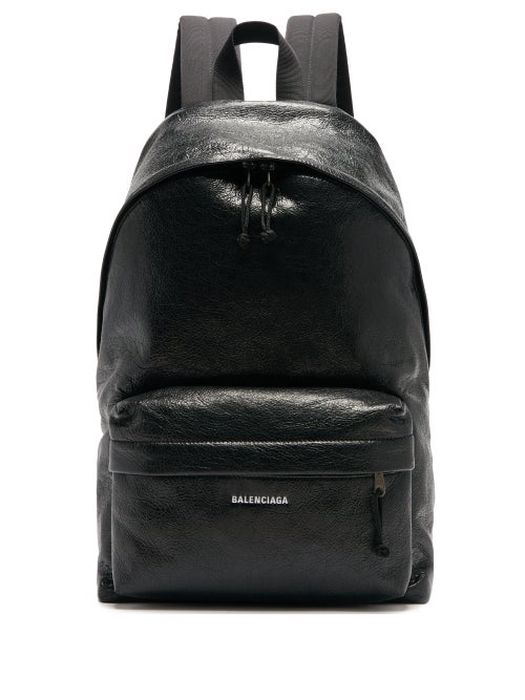 Balenciaga - Explorer Logo-print Leather Backpack - Mens - Black