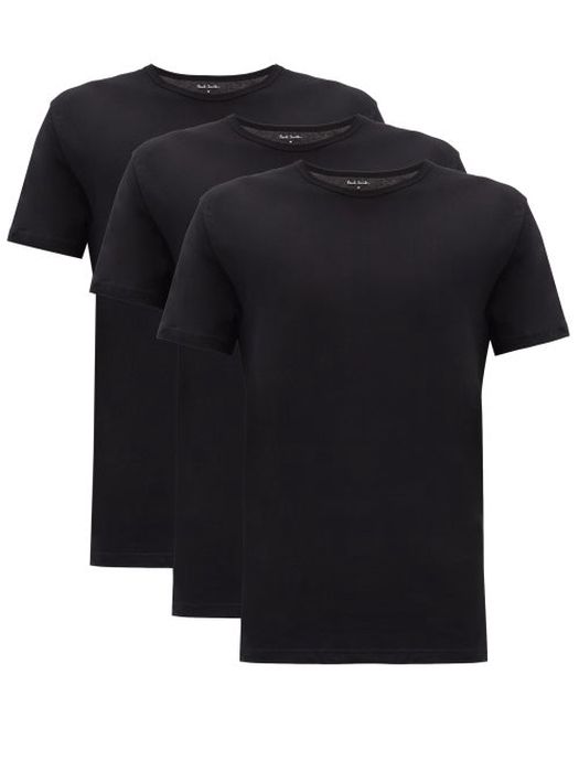 Paul Smith - Pack Of Three Cotton T-shirts - Mens - Black