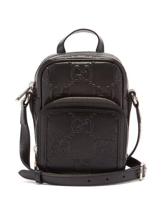 Gucci - GG-monogram Perforated-leather Cross-body Bag - Mens - Black
