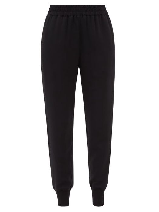 Co - Cuffed Crepe Track Pants - Womens - Black
