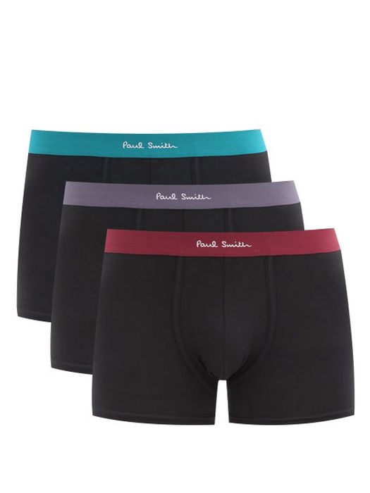 Paul Smith - Pack Of Three Cotton-blend Boxer Briefs - Mens - Black Multi