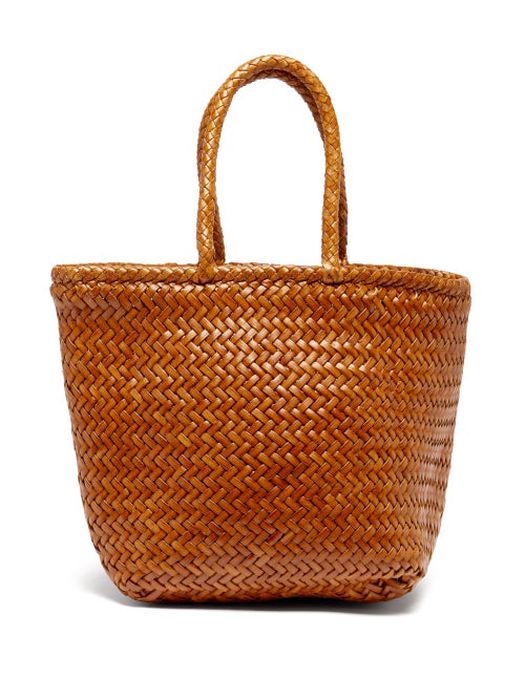 Dragon Diffusion - Grace Small Woven-leather Basket Bag - Womens - Tan