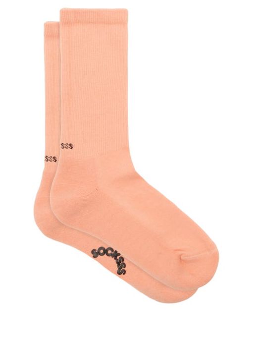 Socksss - Cherry Peach Organic Cotton-blend Socks - Mens - Pink