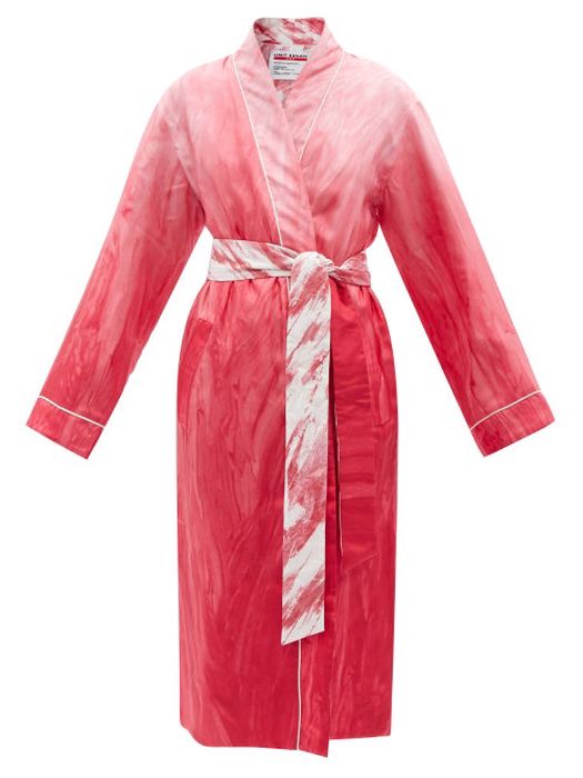 Umit Benan X F.r.s - X Umit Benan Frank Reversible Silk-blend Robe - Womens - Fuchsia