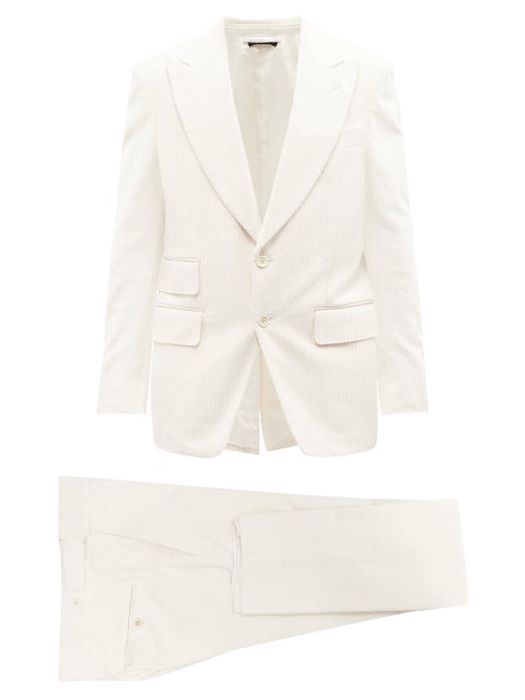 Tom Ford - Cotton-blend Corduroy Suit - Mens - White