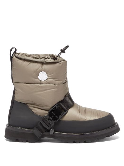 4 Moncler Hyke - Mhyke Short Quilted-nylon Snow Boots - Womens - Black Grey