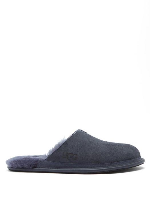 Ugg - Hyde Shearling-lined Suede Slippers - Mens - Dark Navy