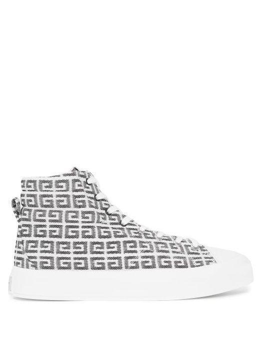 Givenchy - City 4g Canvas High-top Trainers - Mens - Black White