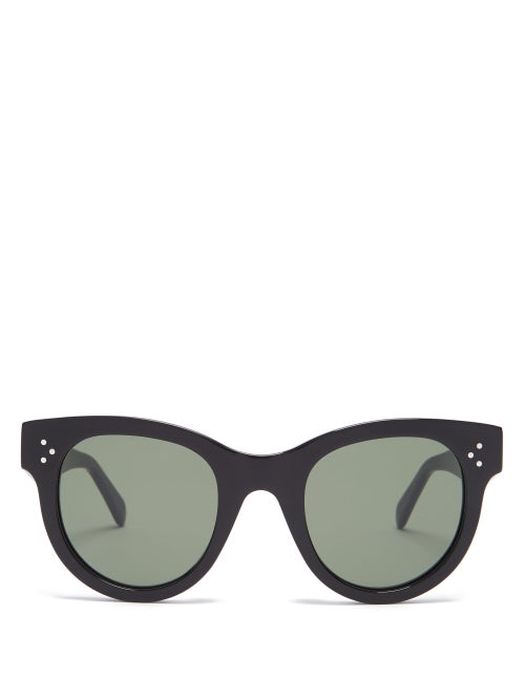 Celine Eyewear - Baby Audrey Cat-eye Acetate Sunglasses - Womens - Black