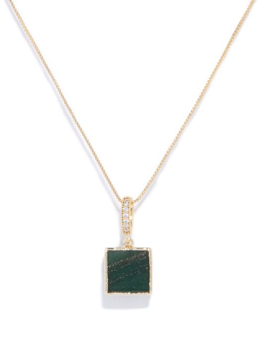 Crystal Haze - Quartz & 18kt Gold-plated Necklace - Womens - Green Gold