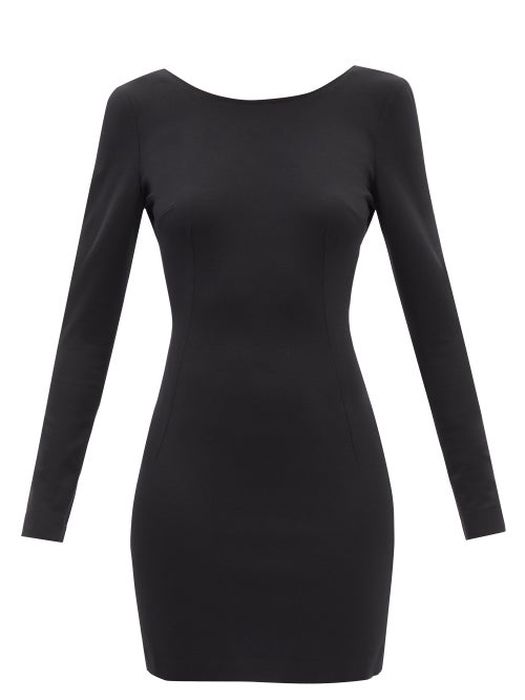 Dolce & Gabbana - Scoop-back Jersey Mini Dress - Womens - Black