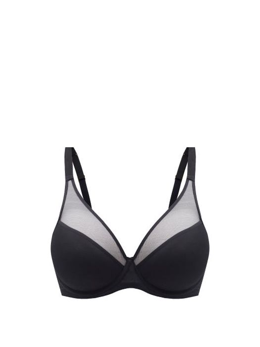 Agent Provocateur - Lucky Mesh-panelled Underwired Bra - Womens - Black