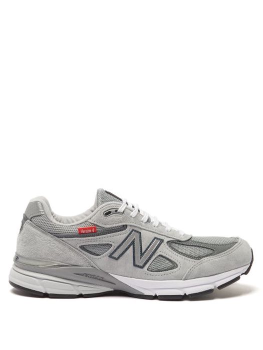 New Balance - Made In Usa 990v4 Suede And Mesh Trainers - Mens - Grey