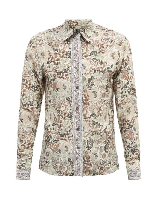 73 London - Floral-print Silk Shirt - Mens - Multi