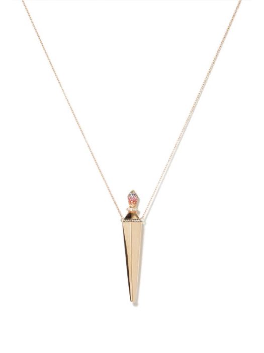 Diane Kordas - Diamond, Sapphire & 18kt Rose-gold Amulet Necklace - Womens - Rose Gold