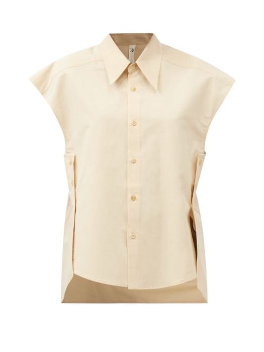 Petar Petrov - Ladio Cap-sleeve Cotton-blend Shirt - Womens - Cream