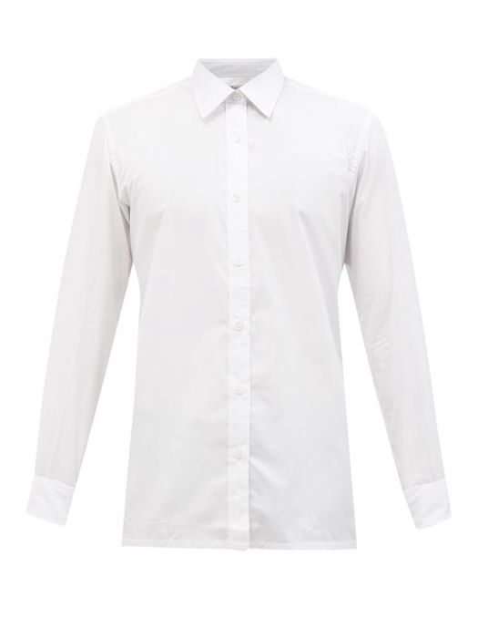 Charvet - Semi-spread Collar Cotton-poplin Shirt - Mens - White