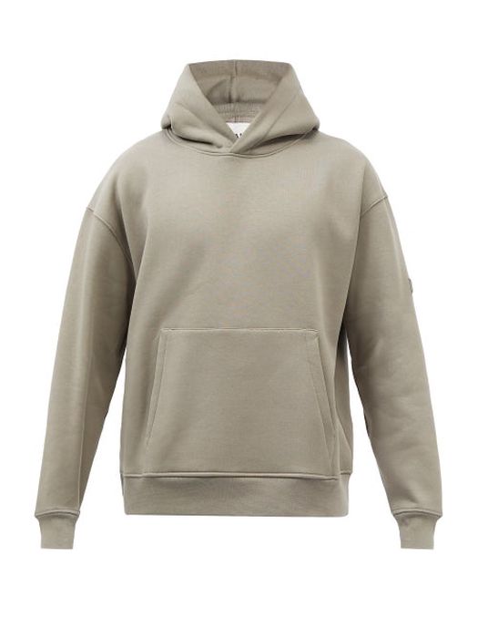 Frame - Panelled Cotton-blend Jersey Hooded Sweatshirt - Mens - Grey
