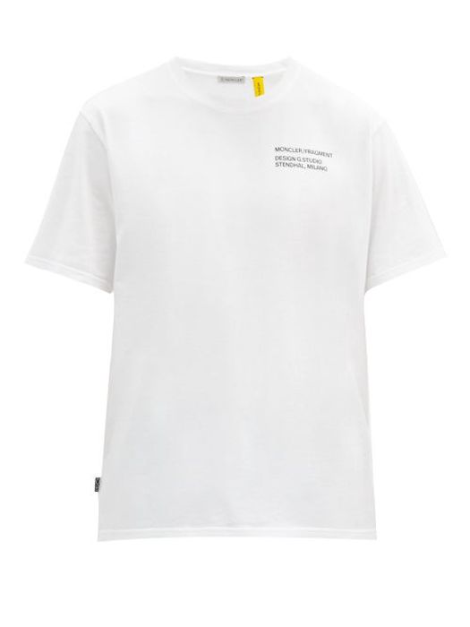 7 Moncler Frgmt Hiroshi Fujiwara - Staff-print Cotton-jersey T-shirt - Mens - White
