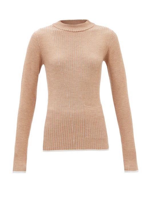 Falke - High-neck Patch-pocket Wool-blend Sweater - Womens - Camel