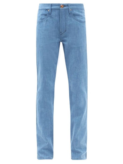 Gabriela Hearst - Charles High-rise Slim-leg Jeans - Womens - Light Blue