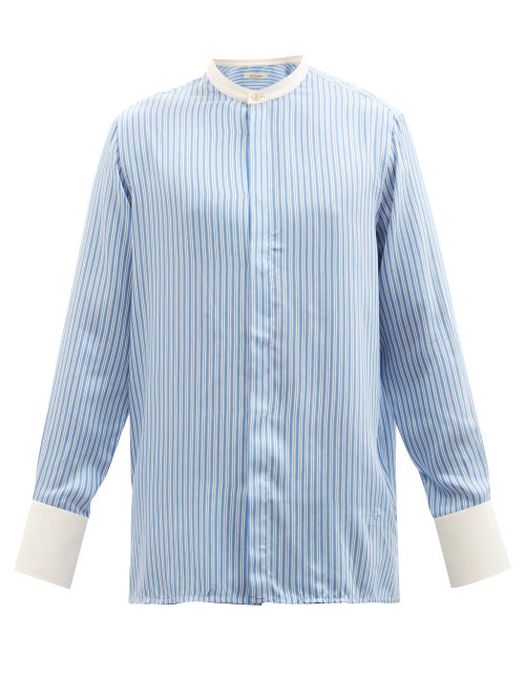 Wales Bonner - System Striped Shirt - Mens - Blue White