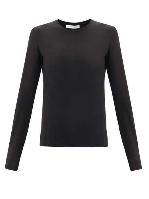 The Row - Iverness Jersey Long-sleeved T-shirt - Womens - Black