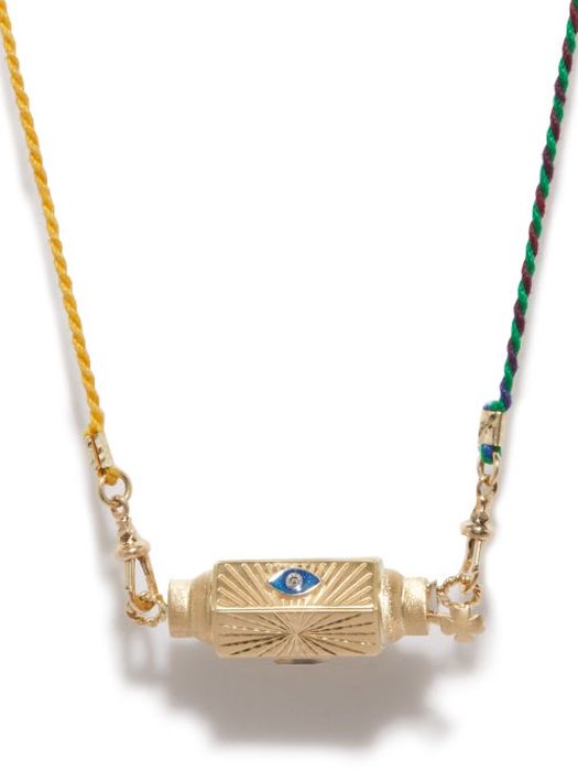 Marie Lichtenberg - Evil Eye Locket Diamond & 14kt Gold Necklace - Womens - Yellow Gold