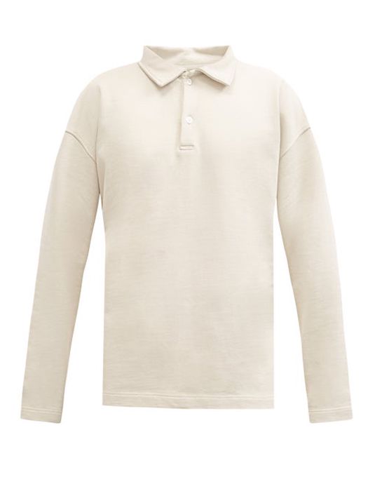 Another Aspect - Organic-cotton Polo Shirt - Mens - Light Beige