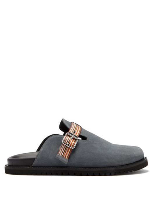 Paul Smith - Mesa Buckled-strap Suede Slides - Mens - Grey