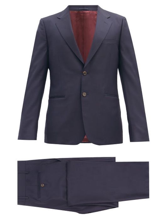Gucci - London Single-breasted Wool-blend Suit - Mens - Navy