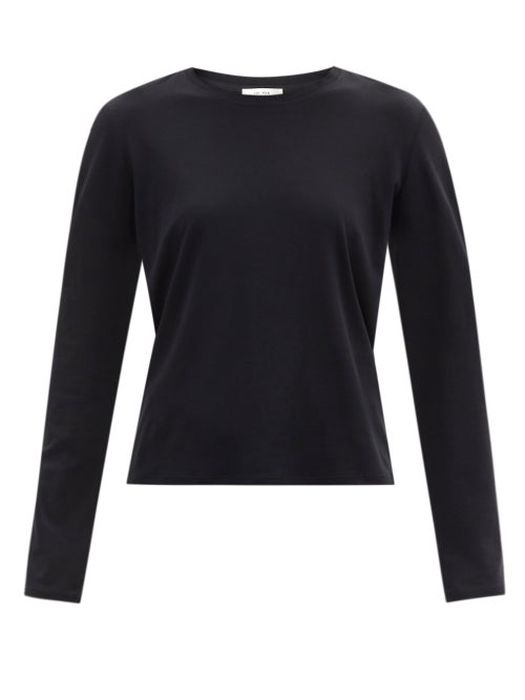 The Row - Sherman Cotton-jersey Long-sleeved T-shirt - Womens - Black