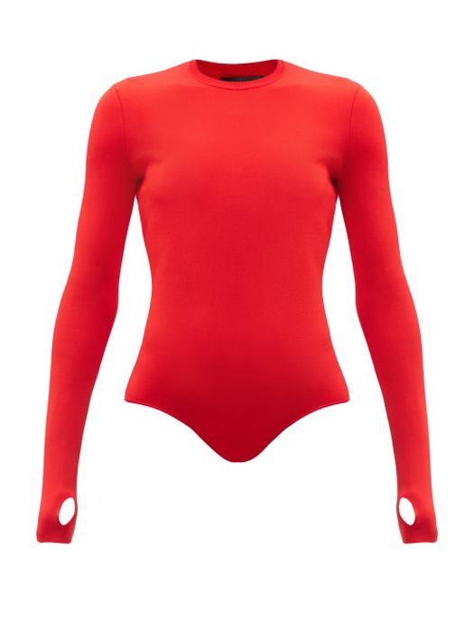 Givenchy - Cutout Jersey Bodysuit - Womens - Red