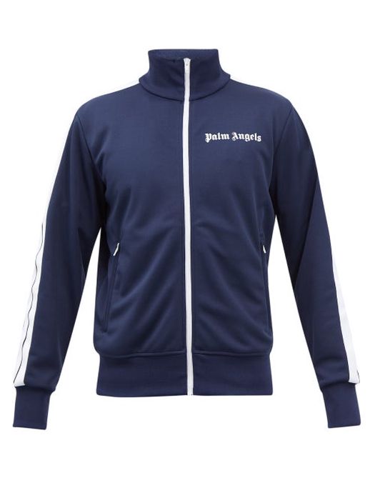 Palm Angels - Logo-print Jersey Track Jacket - Mens - Navy