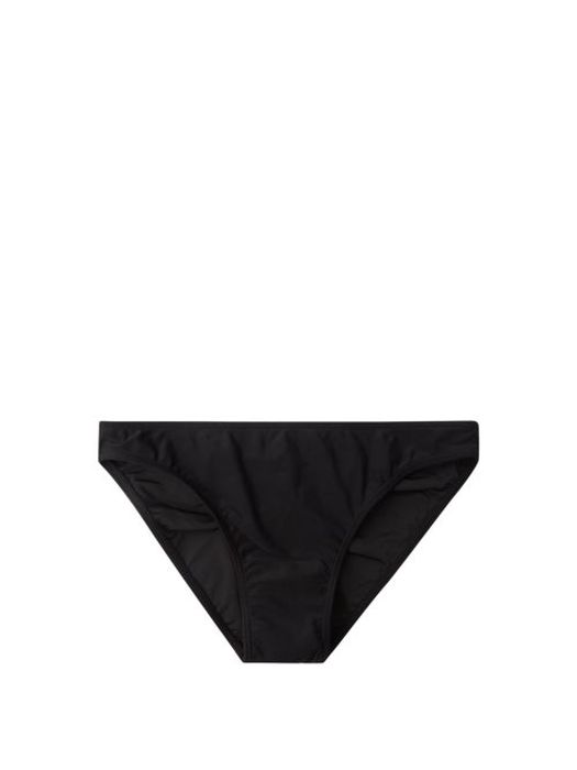Cynthia Rowley - Heart-print Ruched Bikini Briefs - Womens - Black