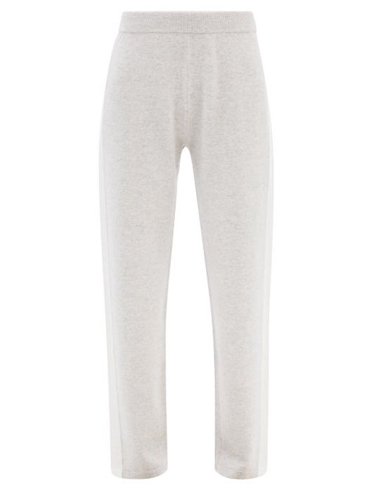 Falke - Side-stripe Wool-blend Track Pants - Womens - Light Grey