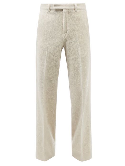 Amiri - Pilled Wool-blend Tailored Trousers - Mens - Ivory