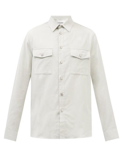 Frame - Patch-pocket Cotton-needlecord Shirt - Mens - Cream