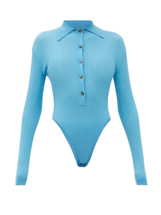 Dodo Bar Or - Gabi Cutout-back Ribbed Bodysuit - Womens - Blue