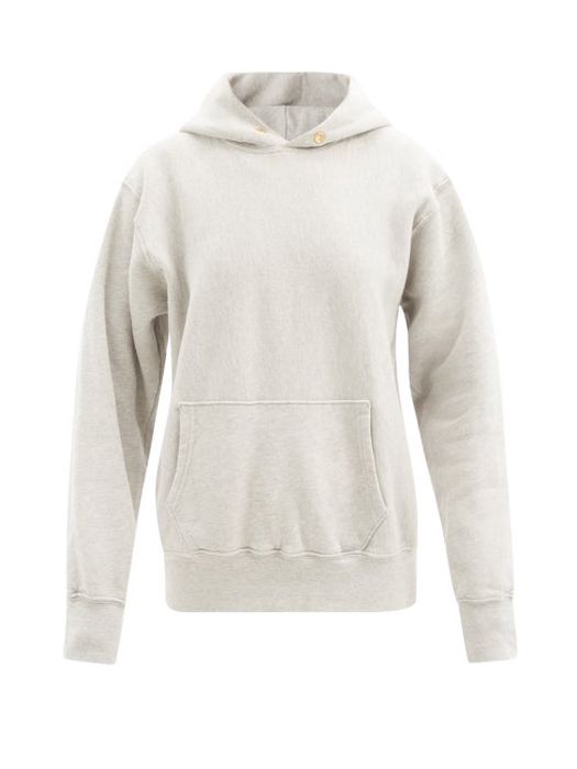 Les Tien - Fleeceback Cotton-jersey Hooded Sweatshirt - Womens - Grey