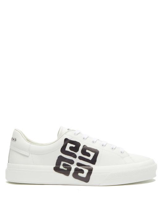Givenchy - X Chito City Court Logo-print Leather Trainers - Mens - White Black