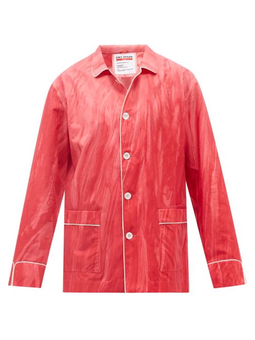 Umit Benan X F.r.s - Getty Paint-print Cotton-poplin Pyjama Shirt - Mens - Pink