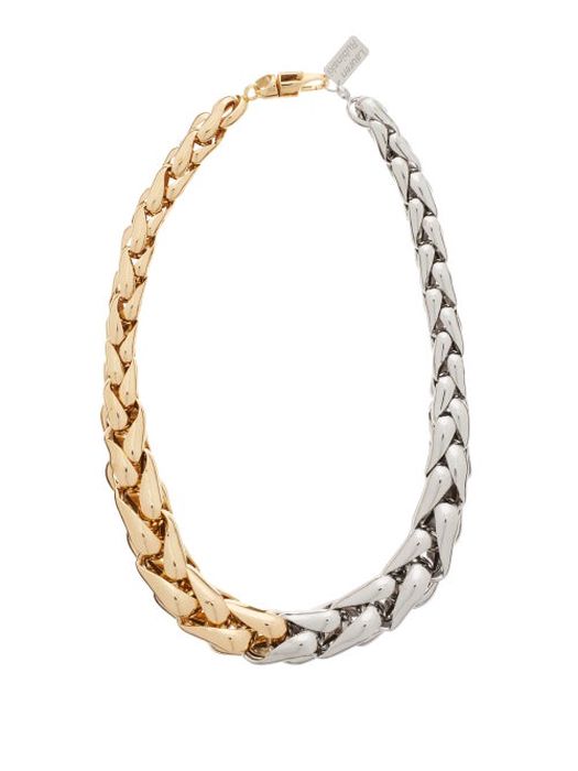 Lauren Rubinski - Wheat-chain 14kt Yellow And White-gold Necklace - Womens - Silver Gold