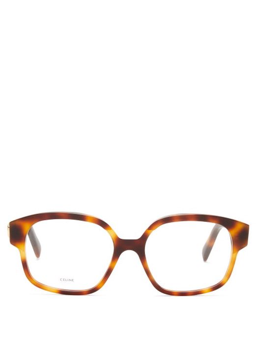 Celine Eyewear - Square-frame Acetate Glasses - Womens - Tortoiseshell